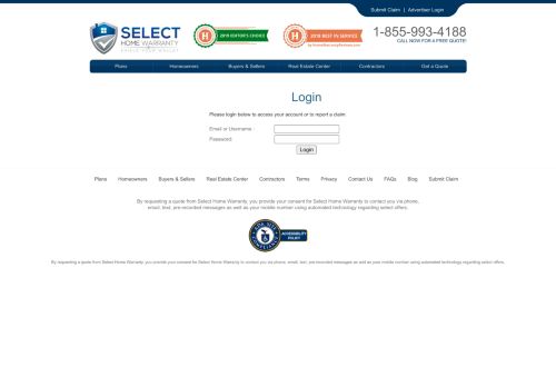 
                            11. Account Login | Select Home Warranty