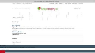 
                            1. Account Login - ShopHealthy.in