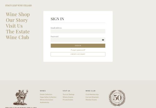 
                            6. Account | Login - Stag's Leap Wine Cellars