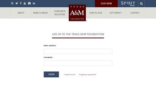 
                            12. Account Login | Texas A&M Foundation