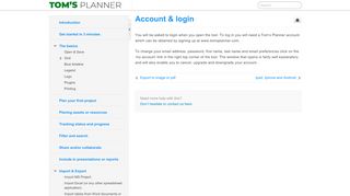 
                            10. Account & login - Tom's Planner - 1