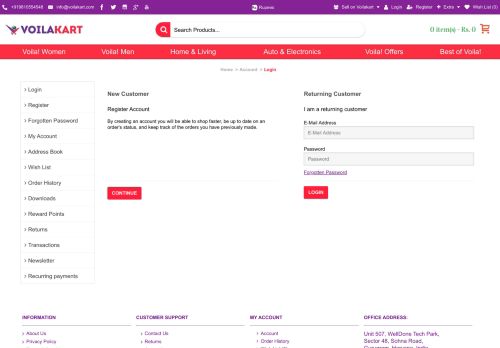 
                            11. Account Login - VoilaKart