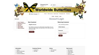 
                            1. Account Login - Worldwide Butterflies