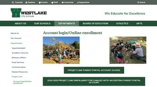 
                            13. Account login/Online enrollment - Westlake City School District