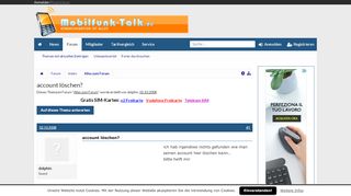 
                            5. account löschen? | Handy Forum - Mobilfunk-Talk