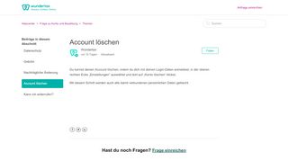 
                            6. Account löschen – Helpcenter