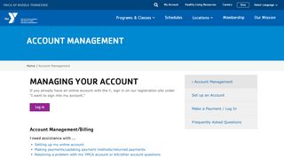 
                            1. Account Management Login - YMCA of Middle Tennessee