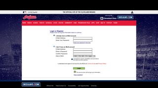 
                            1. Account Management - Login/Register | Cleveland Indians