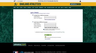 
                            8. Account Management - Login/Register | Oakland Athletics - MLB.com