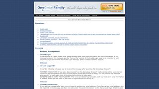 
                            3. Account Management - OneGreatFamily.com