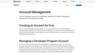 
                            3. Account Management - Support - Apple Developer