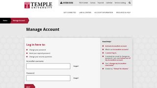 
                            5. Account Management - Temple University