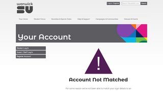 
                            4. Account Not Matched - Warwick SU