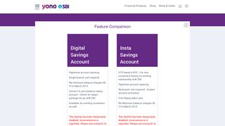 
                            3. Account options - SBI Yono