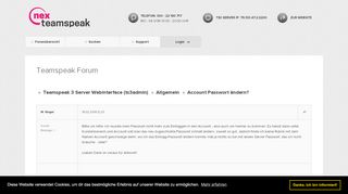 
                            6. Account Passwort ändern? (Allgemein) > Seite 1 - Nexteamspeak