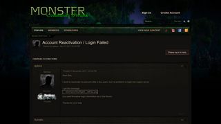
                            11. Account Reactivation / Login Failed - Answered! - Monster WoW Forum