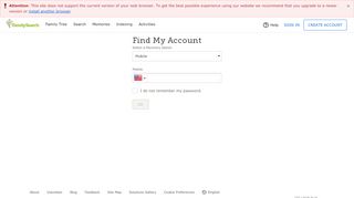 
                            8. Account Recovery — FamilySearch.org