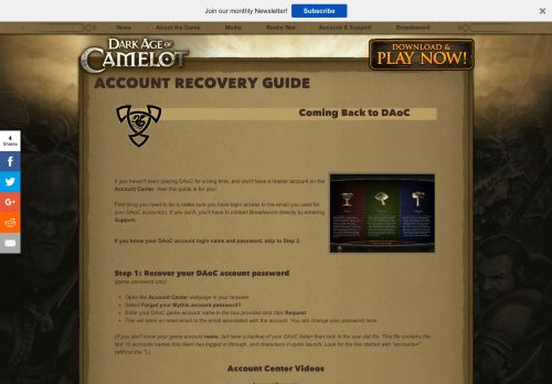 
                            1. Account Recovery Guide - Dark Age of Camelot - Play the award ...