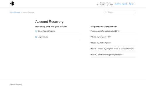 
                            3. Account Recovery – Storm8 Support