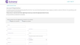 
                            1. Account Registration | Extreme Portal