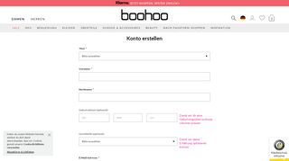 
                            12. Account Registration Page - boohoo