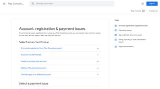 
                            7. Account, registration & payment issues - Play Console Help
