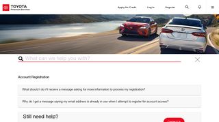 
                            4. Account Registration | Toyota Financial
