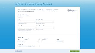 
                            2. Account Registration | Walt Disney World Resort