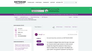 
                            6. Account security concerns on NETGEAR GENIE - NETGEAR Communities