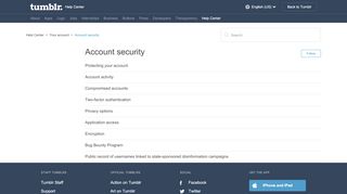 
                            12. Account security – Help Center - Tumblr