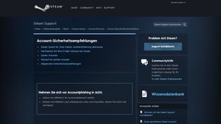 
                            5. Account Security Recommendations - Account ... - Steam Support
