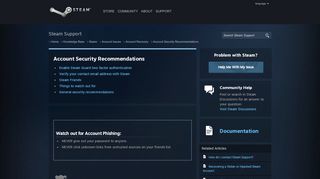 
                            6. Account Security Recommendations - Steam Support