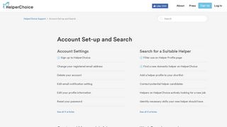 
                            7. Account Set-up and Search – HelperChoice Support