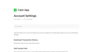 
                            9. Account Settings - Cash App