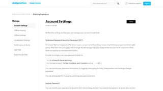 
                            4. Account Settings – Dailymotion Help Center