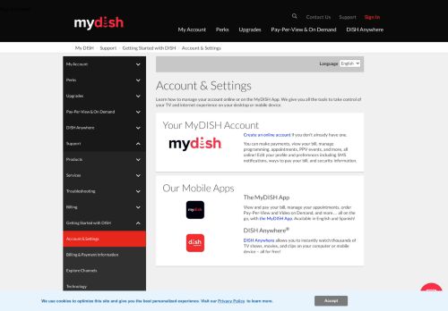 
                            8. Account & Settings Information | MyDISH | DISH Customer Support