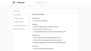 
                            5. Account Settings | Instagram Help Center