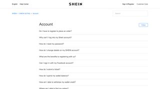 
                            1. Account – SHEIN