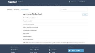 
                            5. Account-Sicherheit – Hilfezentrum - Tumblr