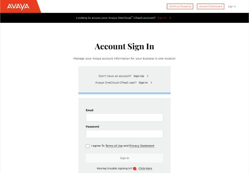 
                            8. Account Sign in - Avaya