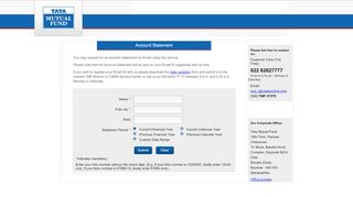 
                            7. Account Statement - TATA Mutual Fund