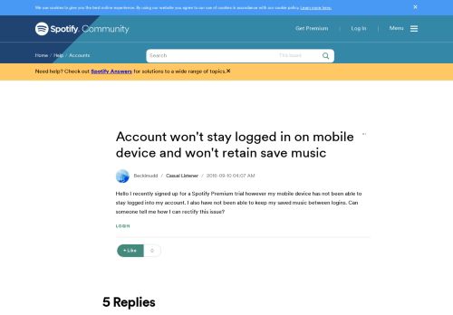 
                            11. Account won't stay logged in on mobile device and ... - The ...