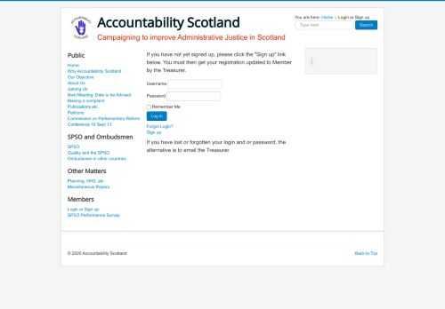 
                            8. Accountability Scotland - Login or Register