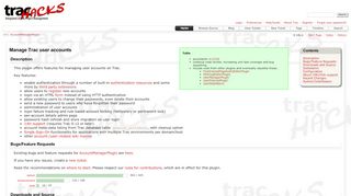 
                            8. AccountManagerPlugin – Trac Hacks - Plugins Macros etc.