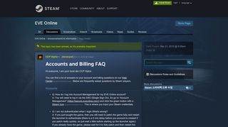 
                            10. Accounts and Billing FAQ :: EVE Online Announcements & Information