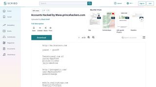 
                            10. Accounts Hacked by Www.princehackers.com - Scribd