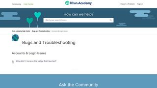 
                            5. Accounts & Login Issues – Khan Academy Help Center