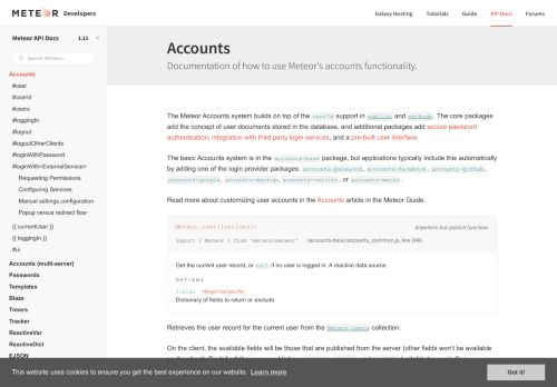 
                            3. Accounts | Meteor API Docs