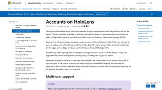 
                            2. Accounts on HoloLens - Mixed Reality | Microsoft Docs