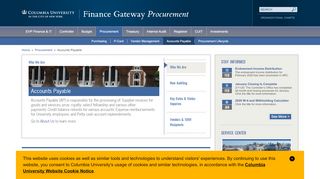 
                            5. Accounts Payable | Columbia University Finance Gateway